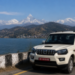 Private vehicle travelling from Kathmandu to Pokhara through the hills of Nepal