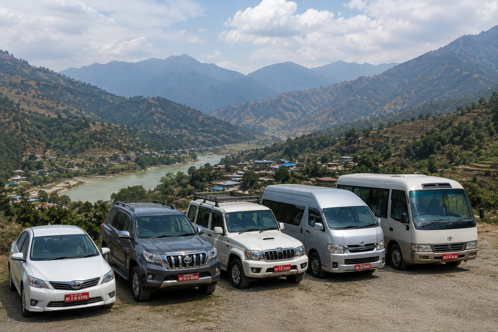 Choose the perfect vehicle for your journey to Manthali Airport. Car Hub Services offers sedans, SUVs, jeeps, Hiace vans, and coaster buses for comfortable private transfers across Nepal.